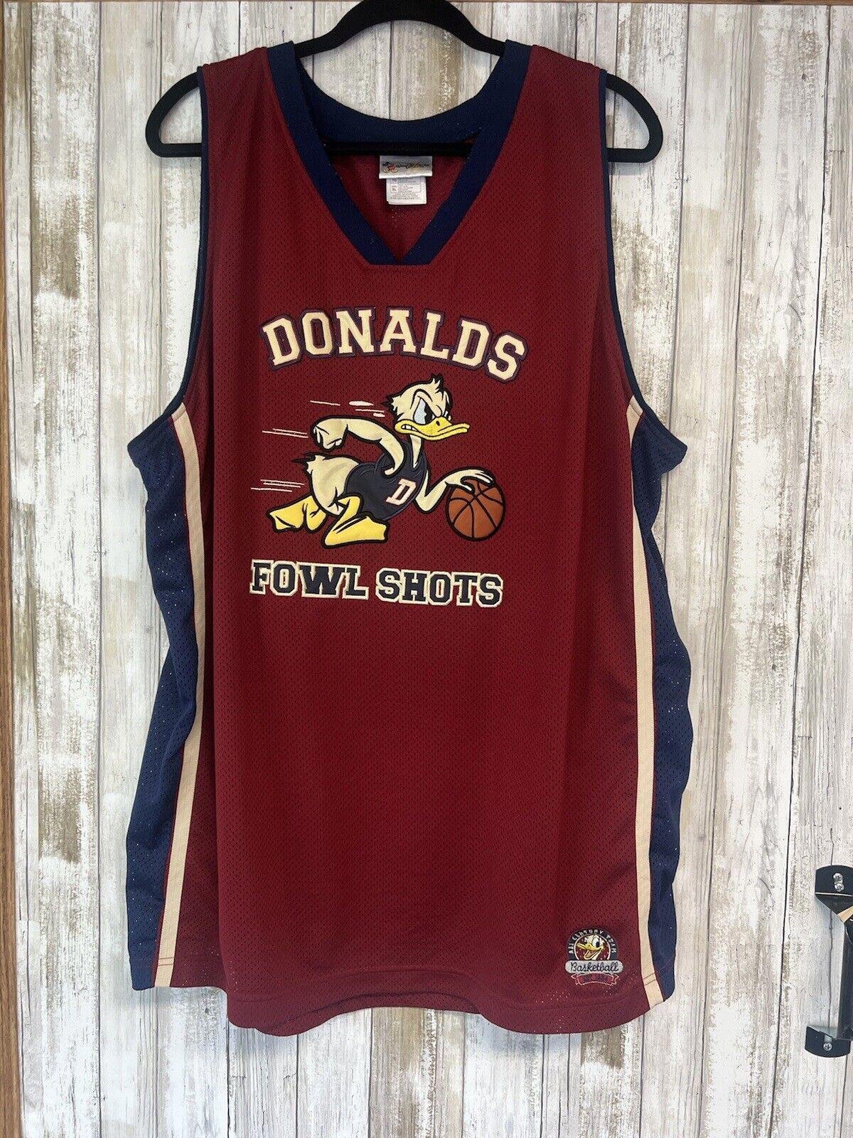 Walt Disney World DONALD DUCK FOWL SHOTS Basketball Jersey Tank Mens XL