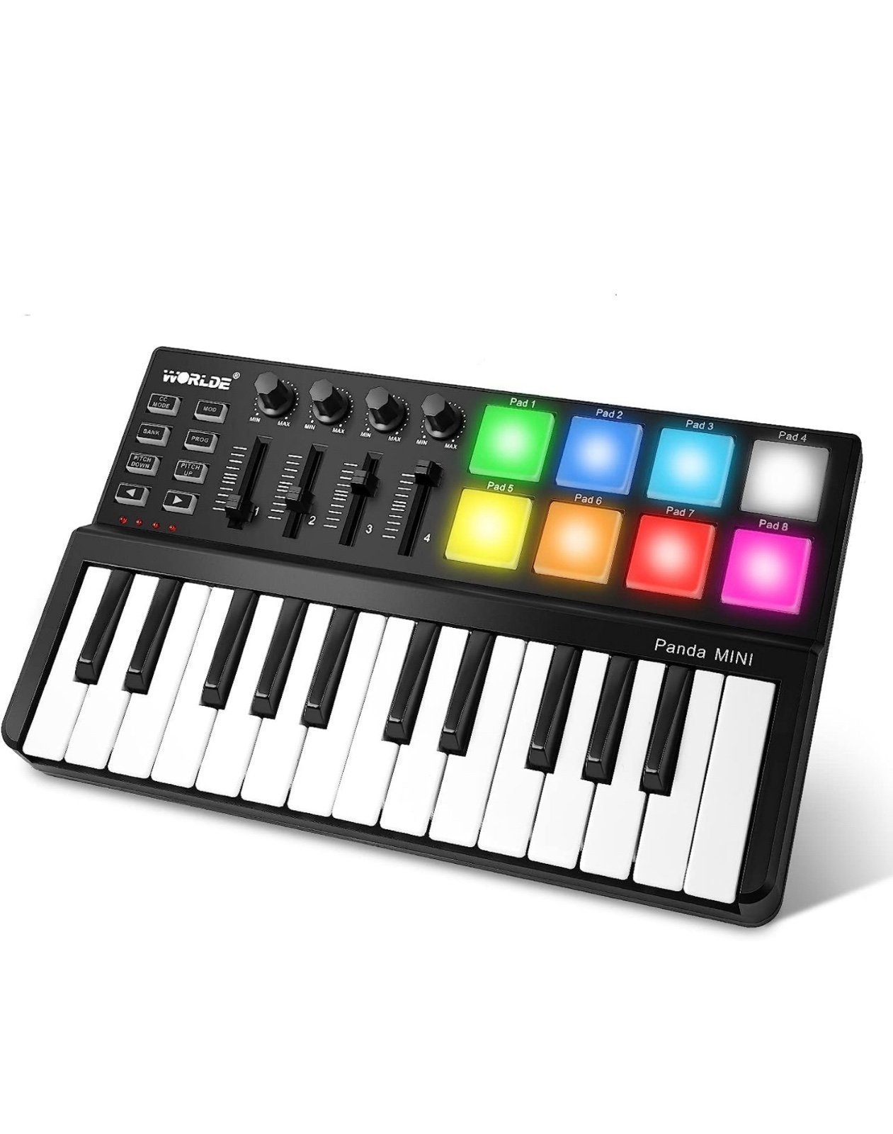 Worlde 4 Knob+ 4 Sliders Keyboard Recording Tool Music Engineering Tool New