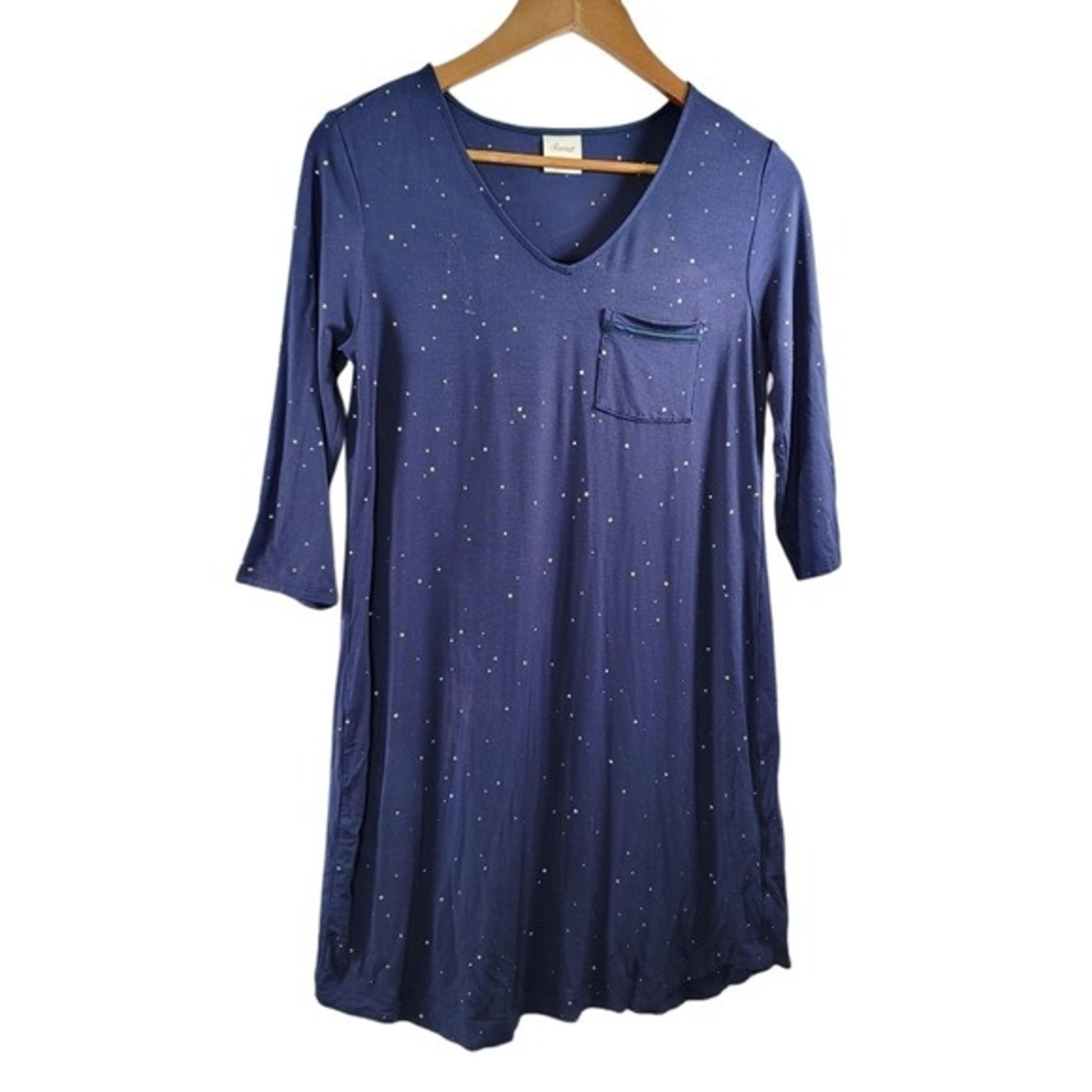 Soma Gold Stars Blue Lounge Dress XS