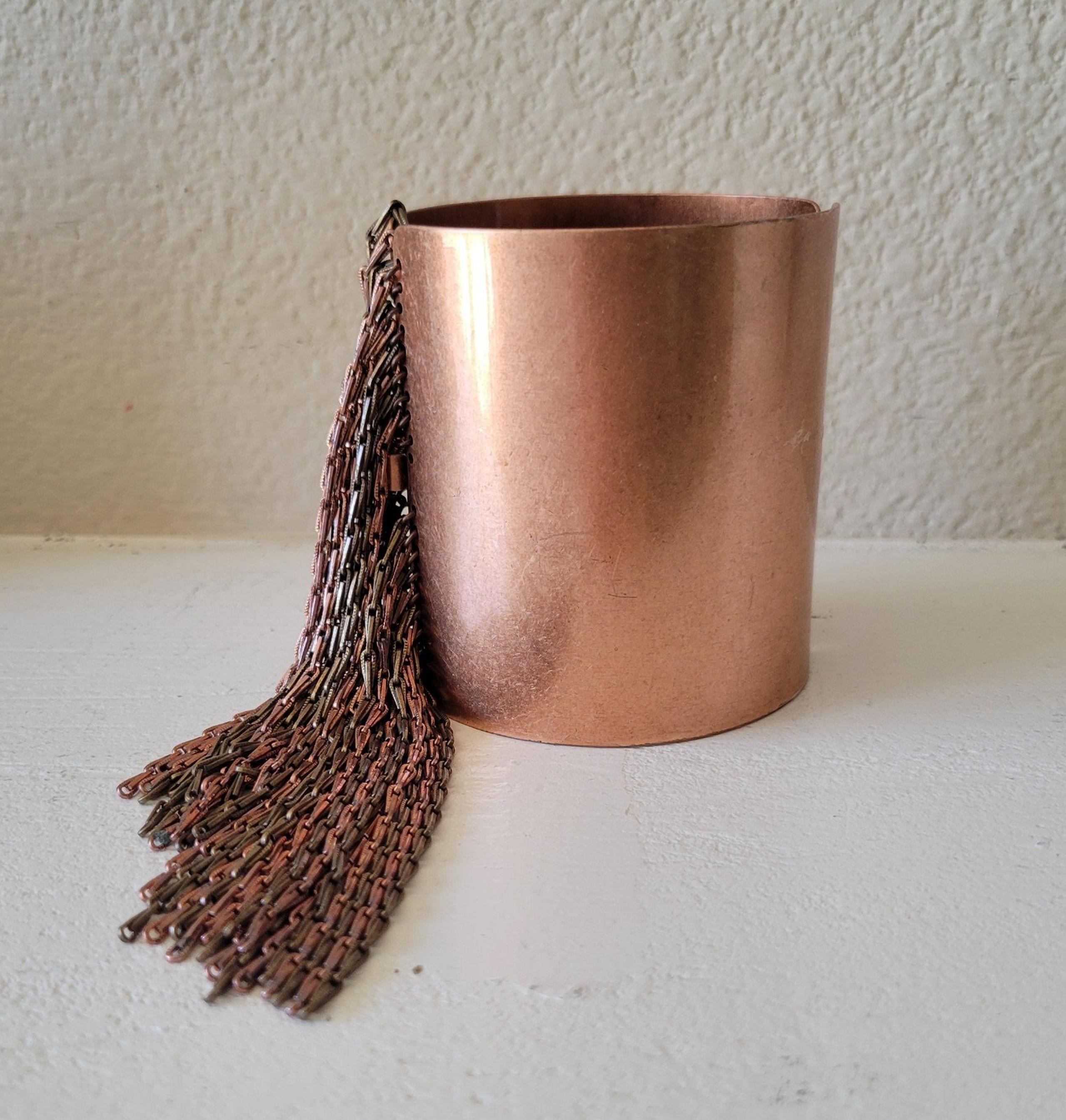NEW RARE  Luv Aj Sheet Metal Copper Chain Fringe Cuff Bracelet