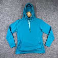 Grundens Womens Jacket Large Blue Maris Hoodie Thumbholes Fishing Outdoor