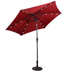 9 Feet Patio LED Solar Umbrella with Crank L2