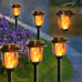 Dual Use Solar Flame Lights Outdoor 6 Pack, Solar Flickering Flame Pathway Light