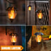 Dual Use Solar Flame Lights Outdoor 6 Pack, Solar Flickering Flame Pathway Light