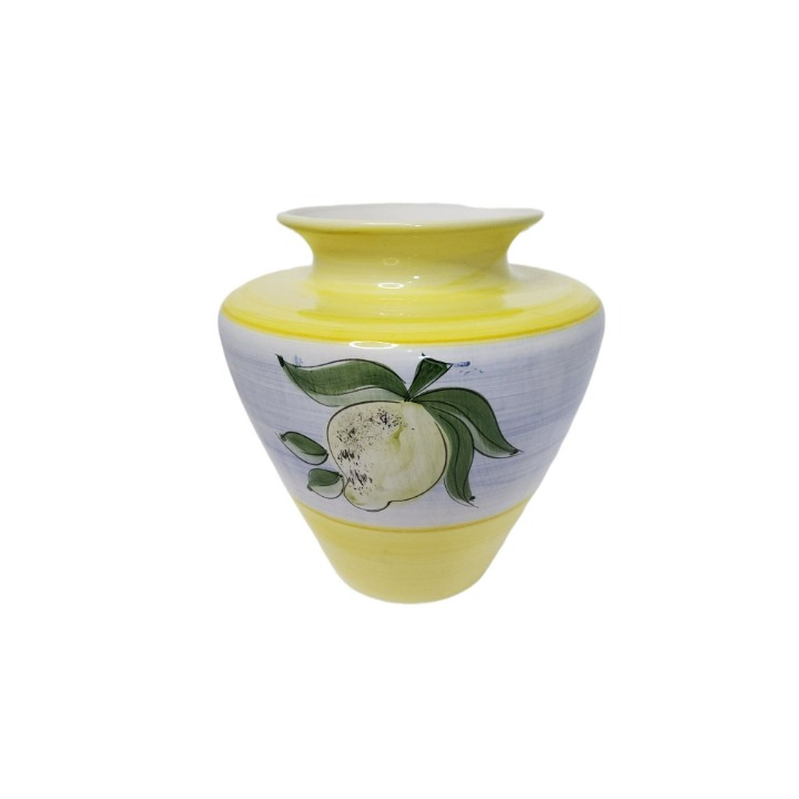 vintage portuguese handpainted ceramic lemon vase.