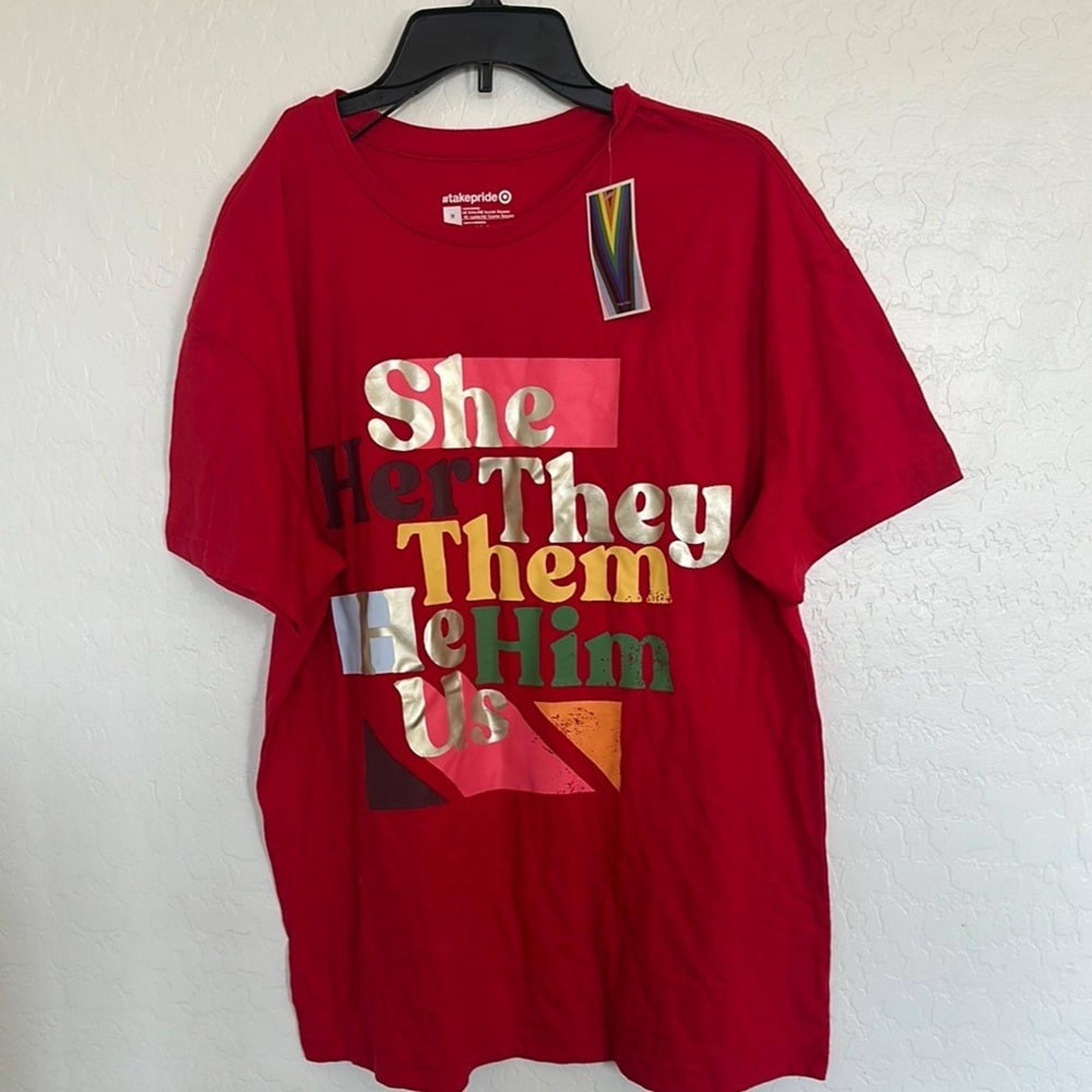 Target shirt she her they them him her pride red unisex womens men's medium
