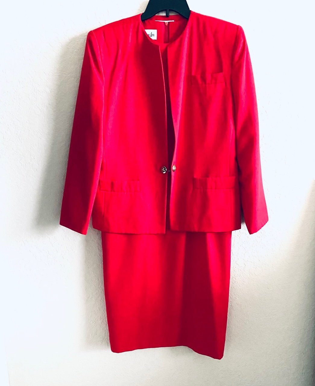 Henry Lee Vintage Red 2 Piece Jacket & Dress Set Size 12 Made in the USA