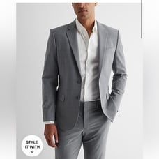 [Express] NWT Extra Slim Gray Wool-Blend Modern Tech Suit Jacket