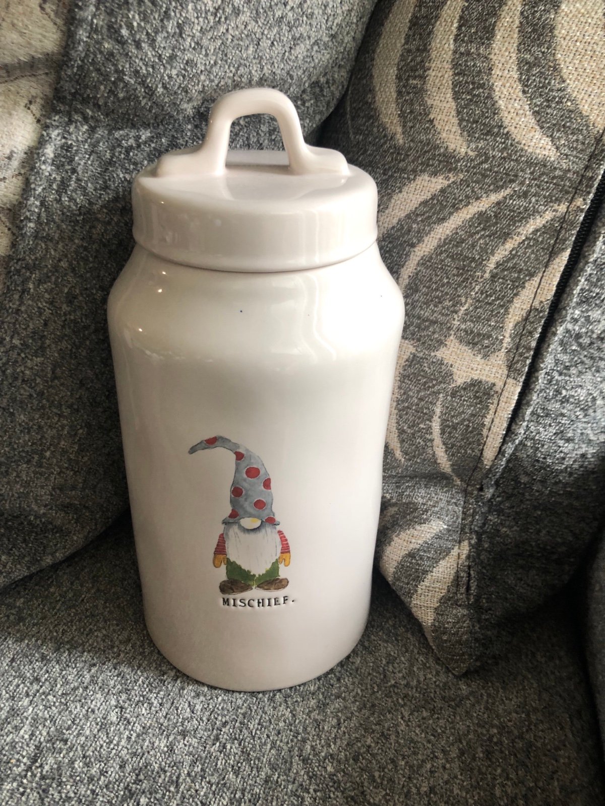 RAE DUNN Gnome Mischief canister RARE
