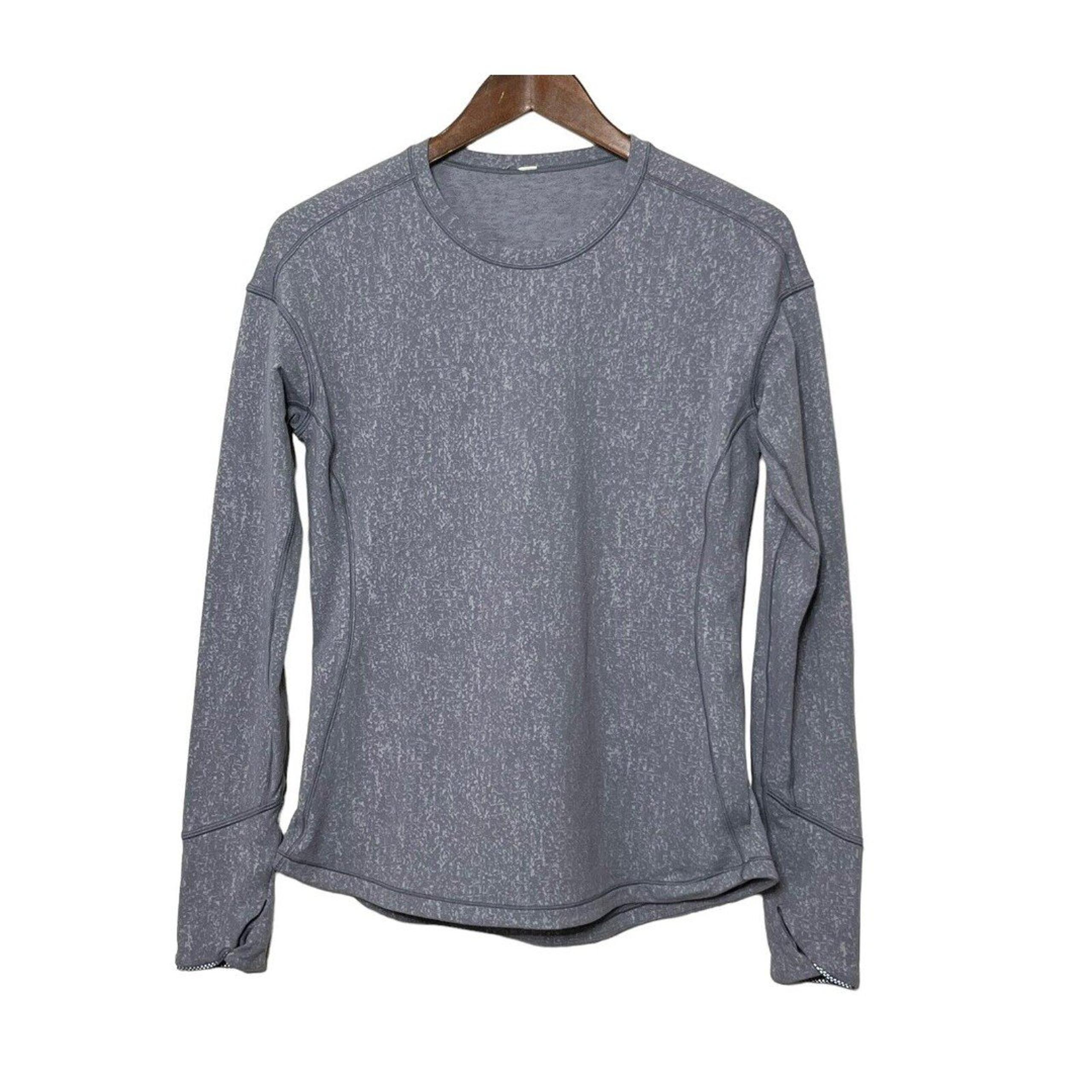 Lululemon Outrun Long Sleeve Running Luon Suited Jacquard Arctic Grey Ice Grey 6