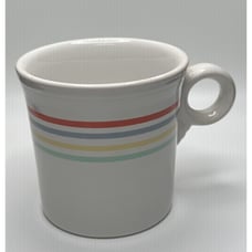 Fiesta Vintage White Striped Mug Ring Handle Cup Fiestaware DISCONTINUED HC USA