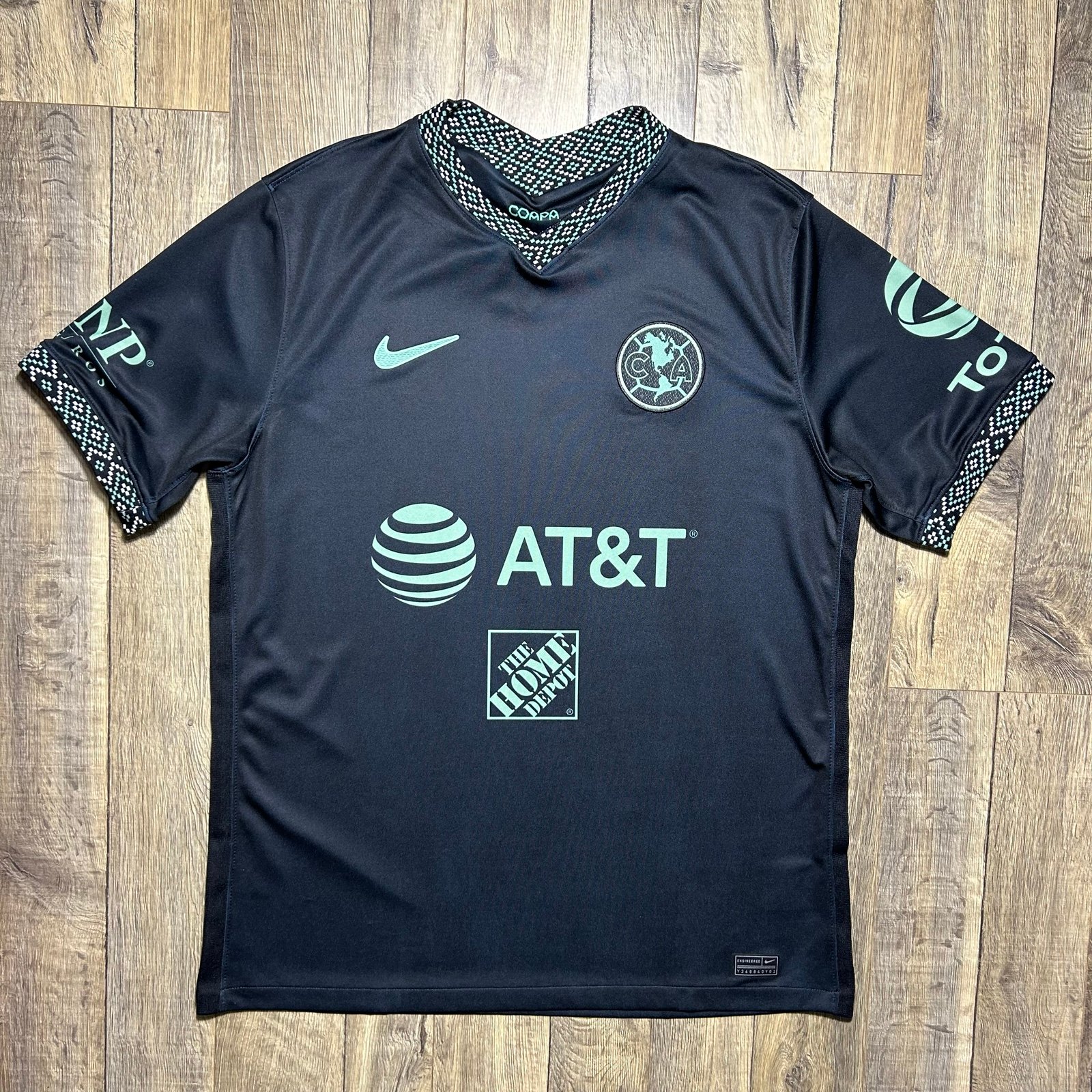 New Nike Club America 2021/22 3rd Kit Soccer Jersey Black DB5743-010 Men’s Large