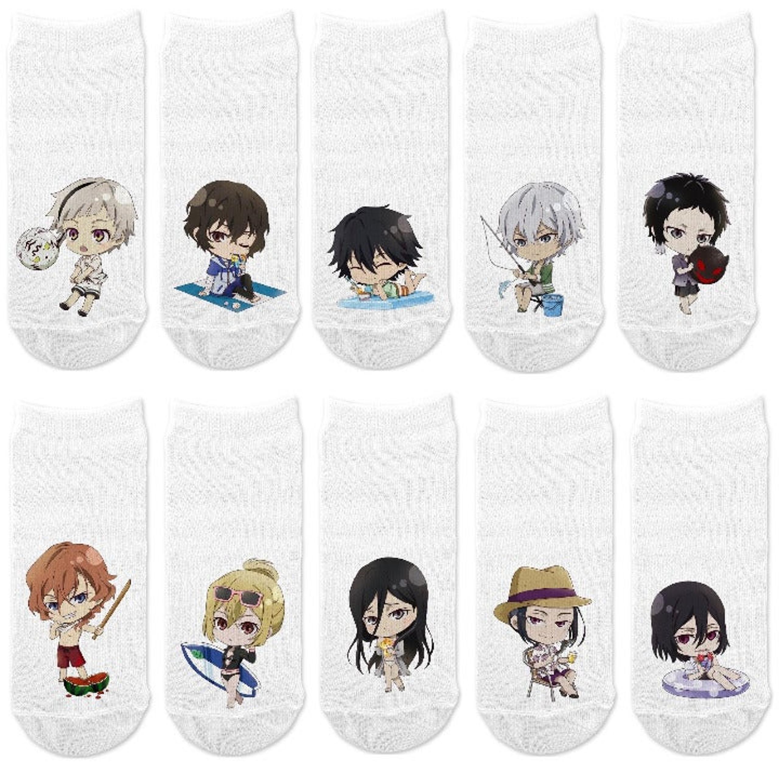 10 Bungo Stray Dogs Chibi No-Match Ankle Socks No-Show Anime Cosplay Merch