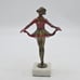 Antique 1920s Art Deco Bronze Ballerina Figure On Marble Base