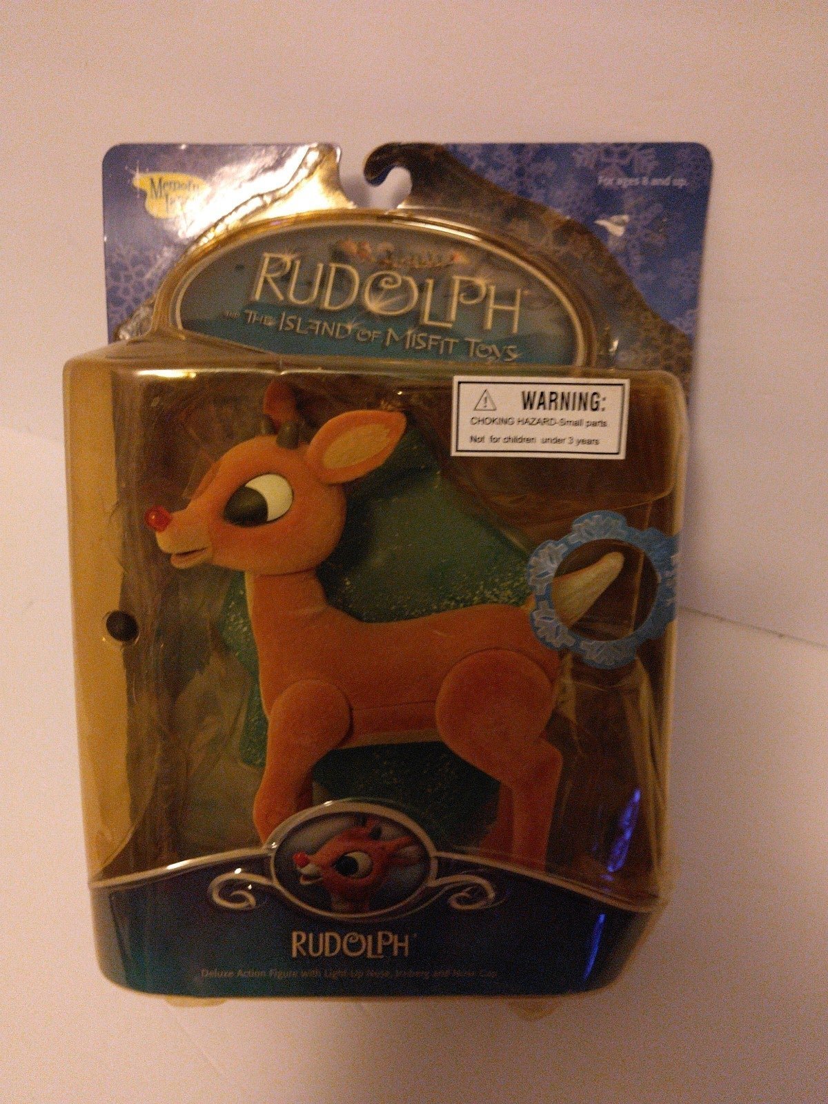 VINTAGE 2002 MEMORY LANE RUDOLPH ON ICE BLOCK, NEW