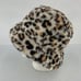 Jones NY Cream Leopard Print Fuzzy Faux Fur Bucket Hat Polyester Womens One Size