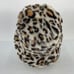 Jones NY Cream Leopard Print Fuzzy Faux Fur Bucket Hat Polyester Womens One Size