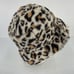 Jones NY Cream Leopard Print Fuzzy Faux Fur Bucket Hat Polyester Womens One Size