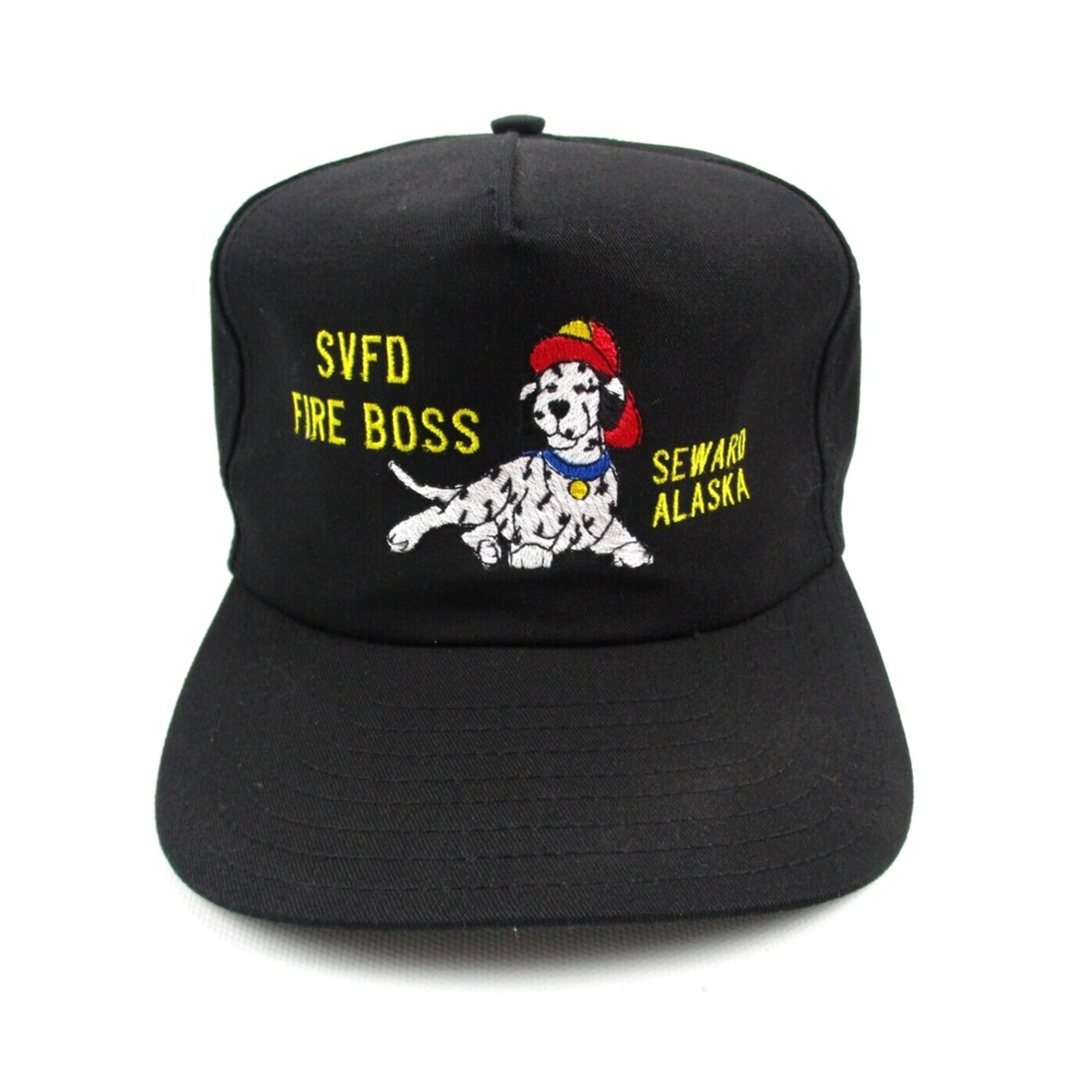 Vintage Seward Alaska Fire Department Dalmatian Dog Fire Boss Snapback Hat USA