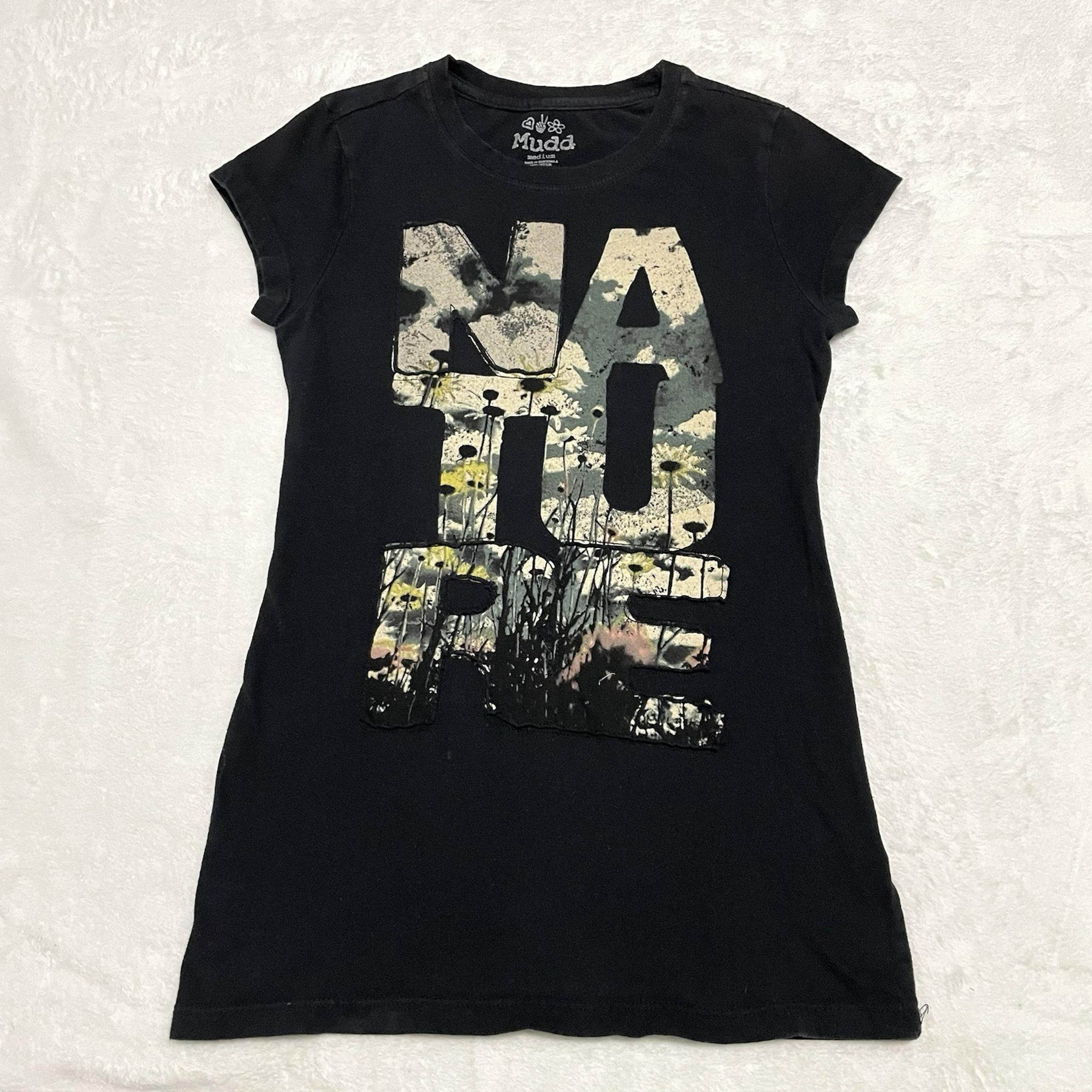 Vintage Mudd Nature Black T-Shirt Women's Size Medium Retro