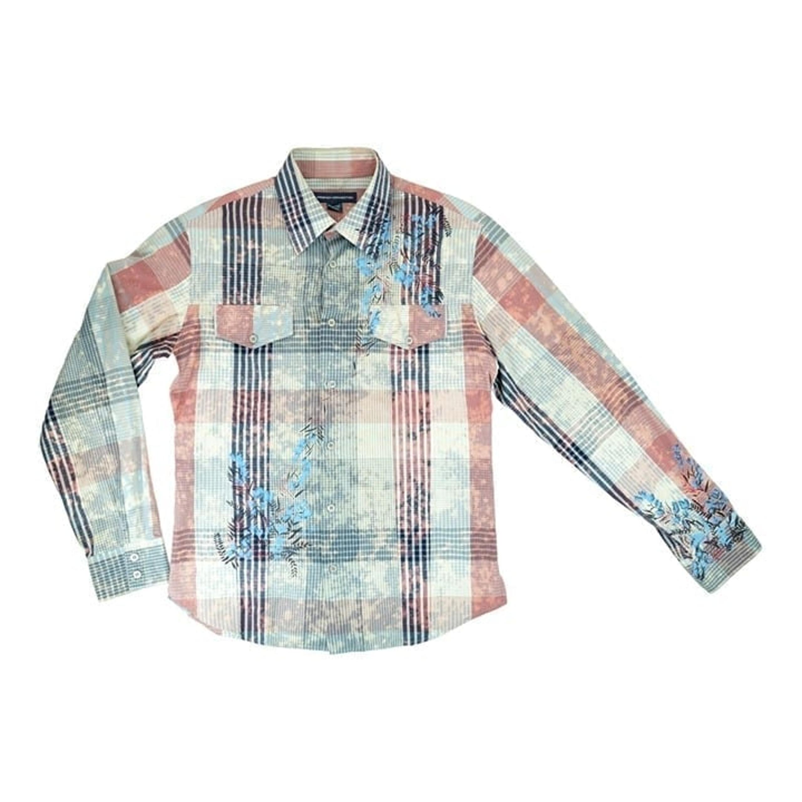 Rare French Connection Retro Men's Shirt Colorblock, Striped, Floral Print Sz M