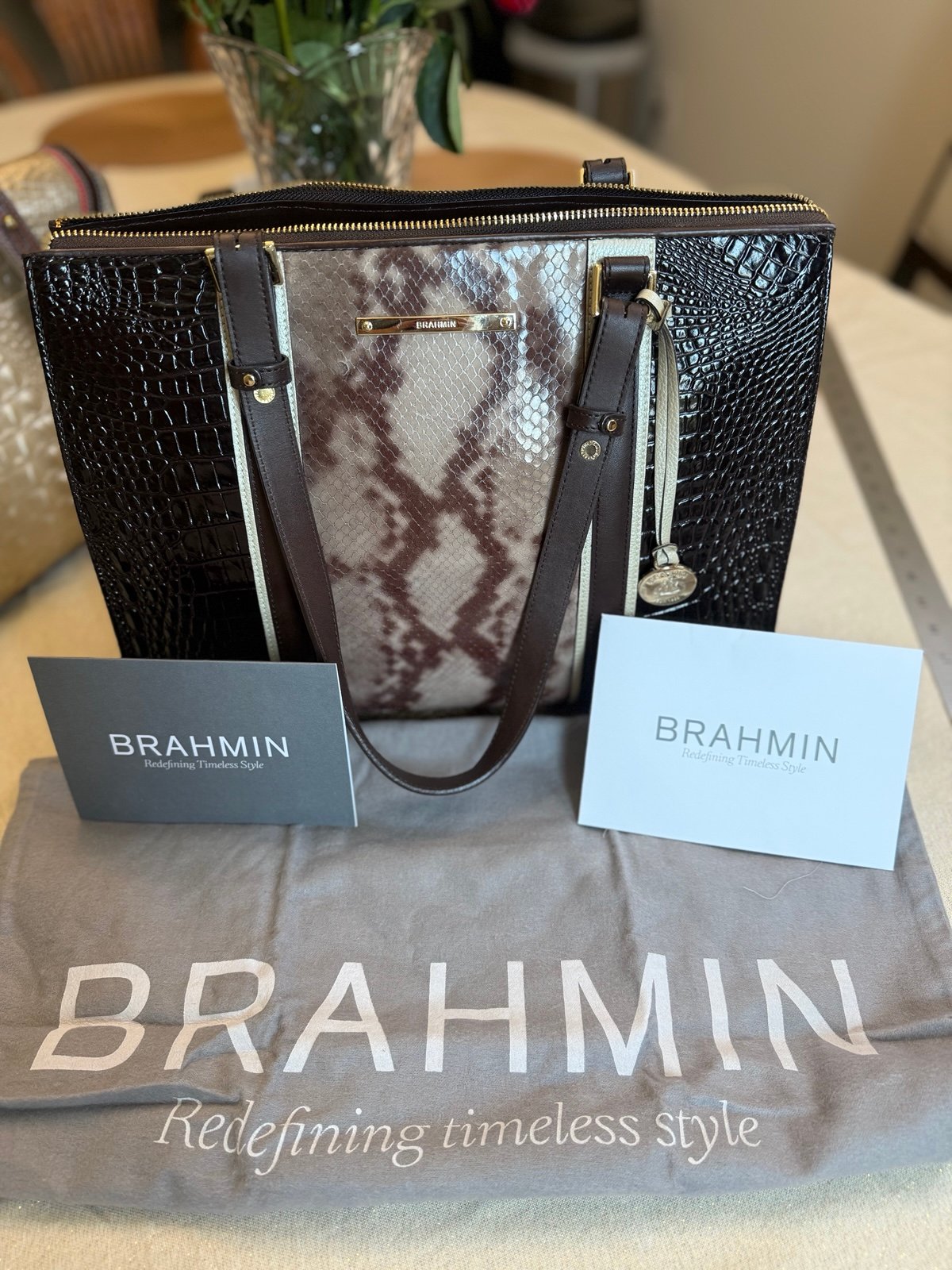 Brahmin Anywhere Brown Tote Leather Bag