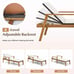 2 PCS Outdoor Chaise Lounge Chair Set w/Armrests & 4-Level Backrest for Poolside