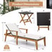 2 PCS Outdoor Chaise Lounge Chair Set w/Armrests & 4-Level Backrest for Poolside