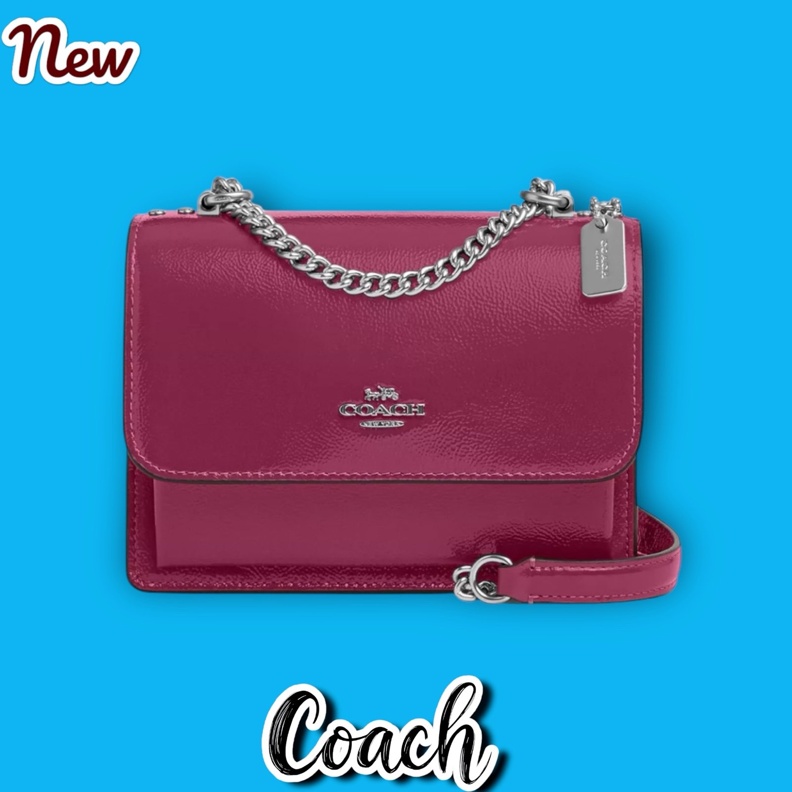 New NWT Coach Mini Klare Crossbody Bag SILVER/PINK