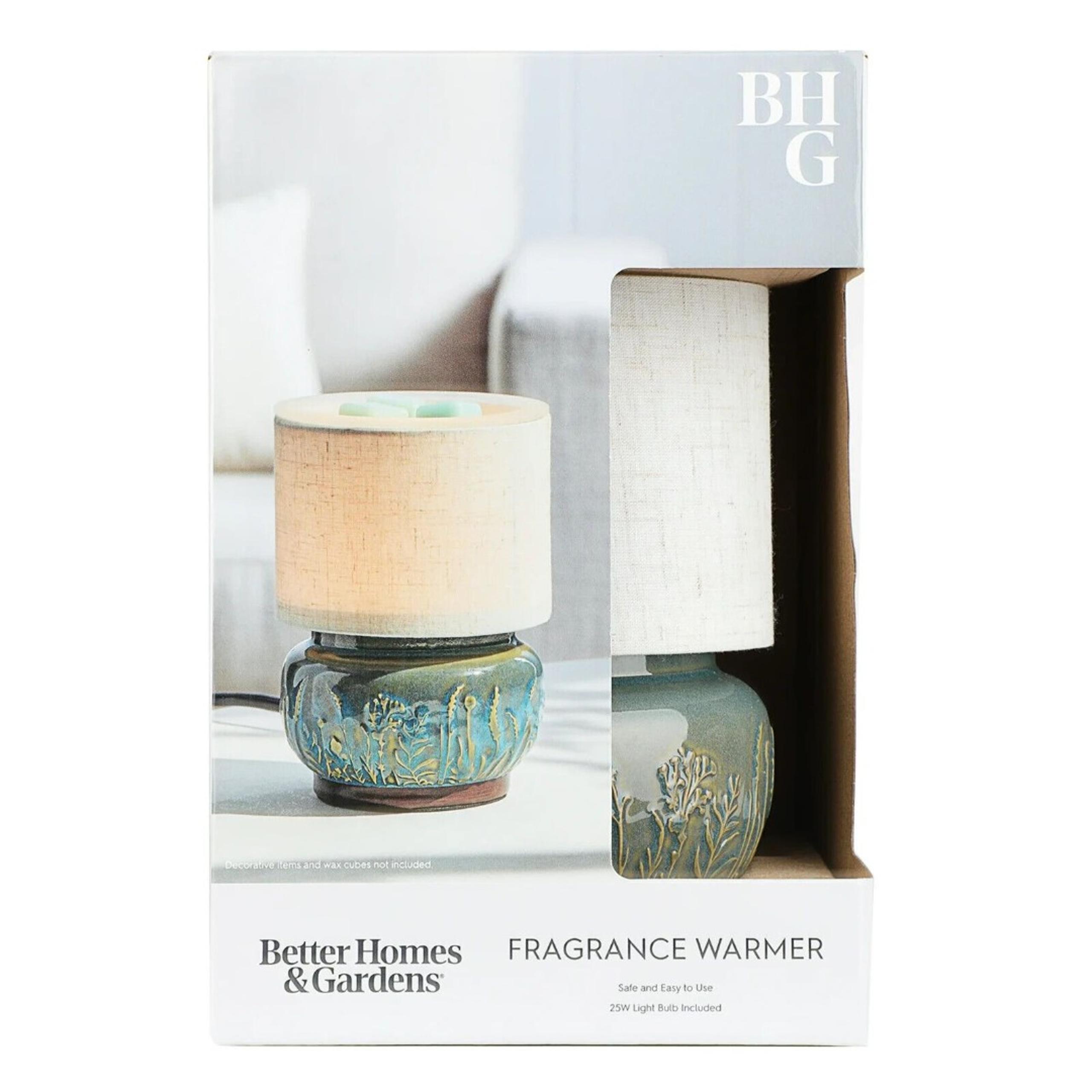 Better Homes & Gardens Mini Blue Lamp Fragrance Wax Melt Warmer Cream Shade NEW