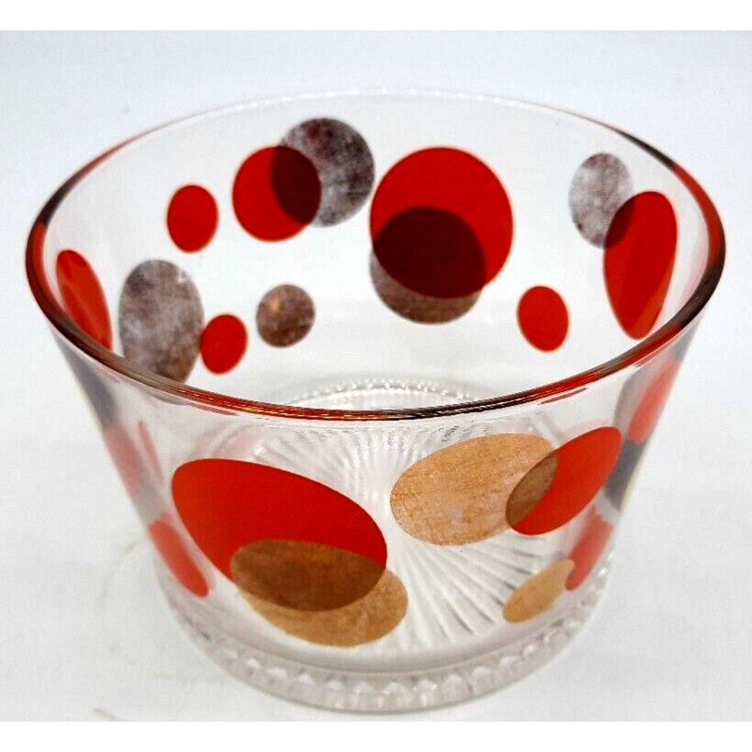 Vtg Bartlett Collins MCM Orange & Gold Russel Wright ECLIPSE Glass Ice Bucket