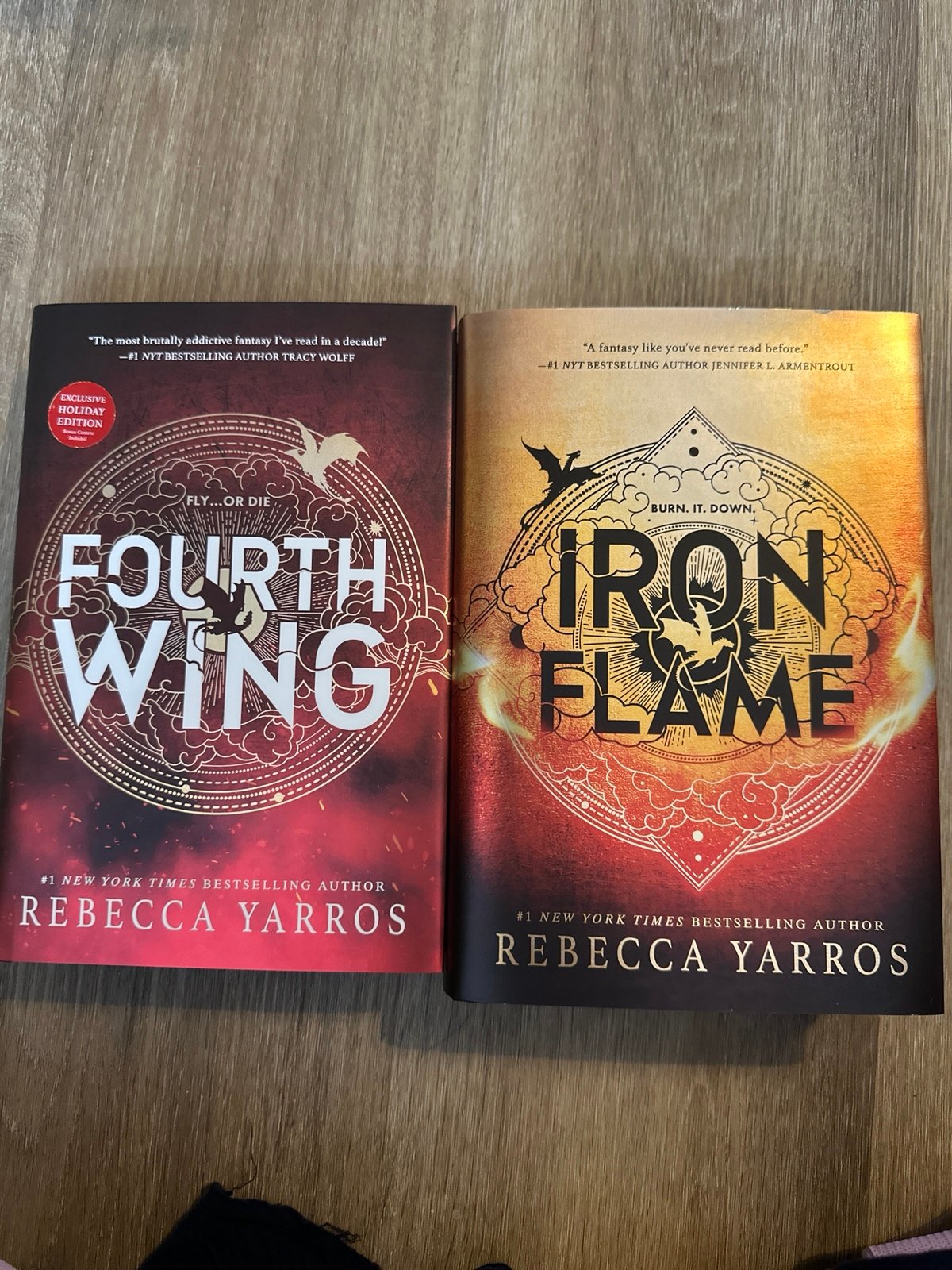 Fourth wing + iron flame by Rebecca Yarros