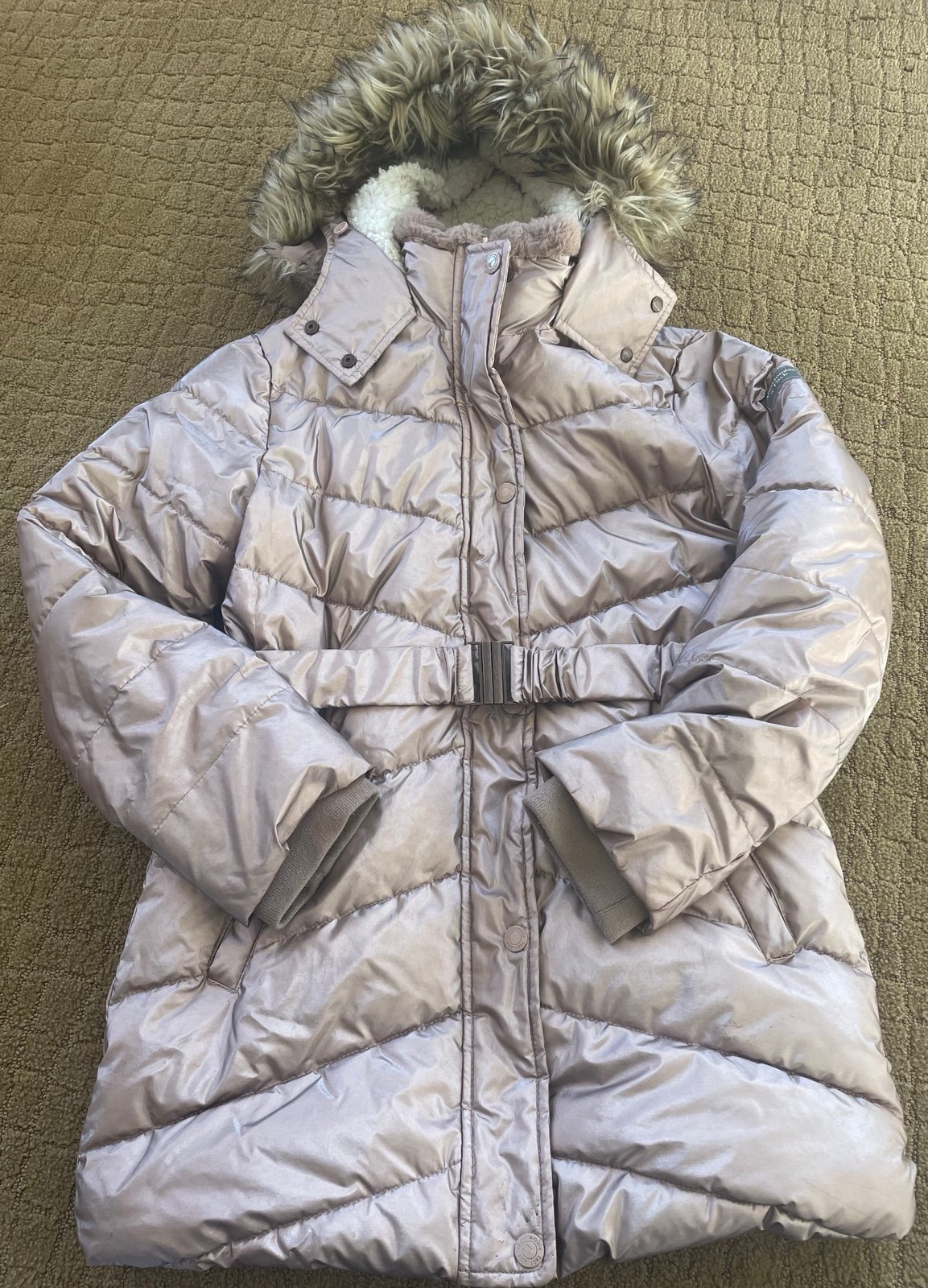 Abercrombie kids girls rose gold jacket size 15/16