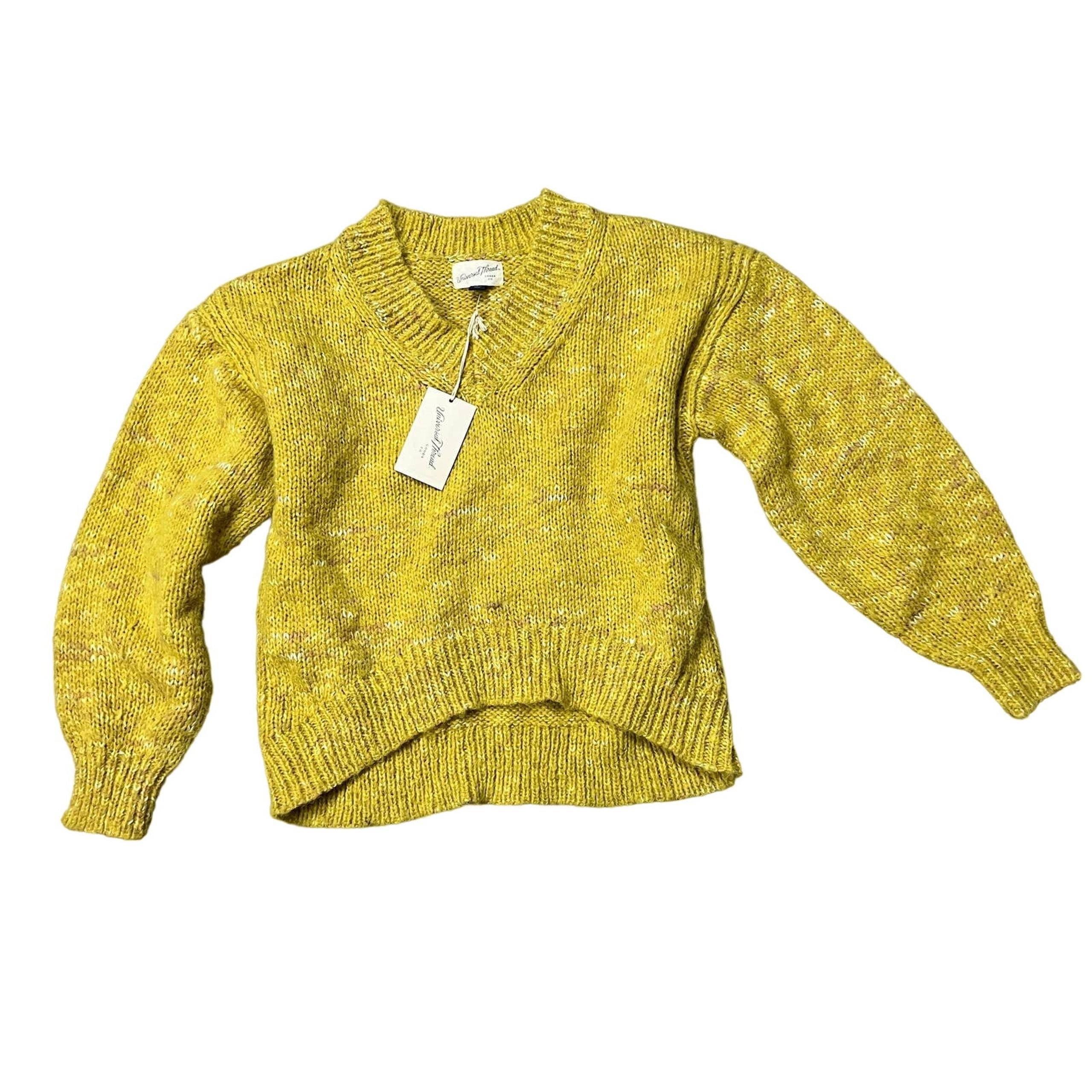 Women's Yellow V-Neck Pullover Sweater - Size XS - NWT - Universal Thread
