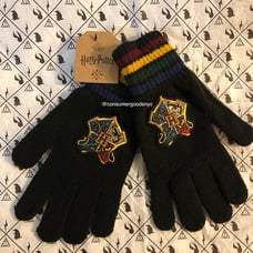 Wizarding World of Harry Potter UNISEX Hogwarts Crest School Knitted Gloves NWT