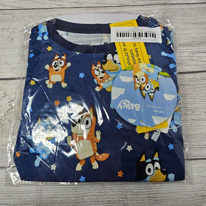 NEW!! Little Sleepies Bluey Dance Mode 2pc PJ Set Size 18-24 months