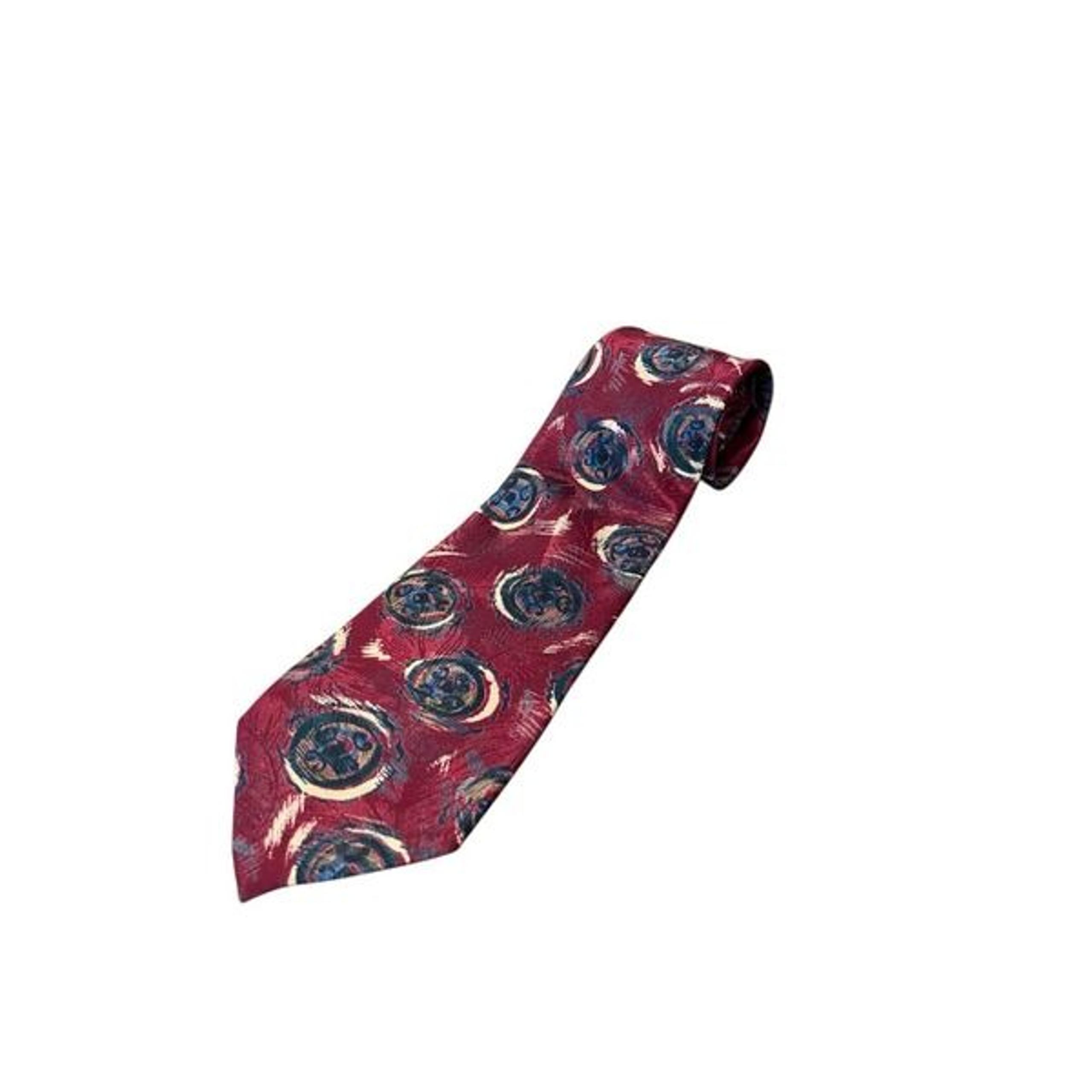 John Weitz Vintage Red Abstract Polyester Men’s Neck Tie