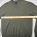 Giasone 100% Cashmere Sweater Mens L V Neck Olive Green Pullover Preppy