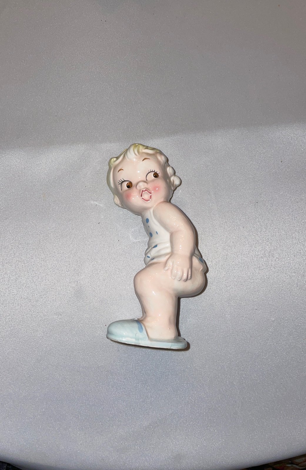 Salt or pepper shaker one only Vintage porcelain Lego little girl