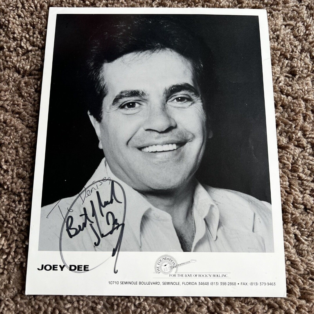 *Rare* Peppermint Twist Joey Dee Hand Signed 8X10 Foundation Rock N Roll Photo