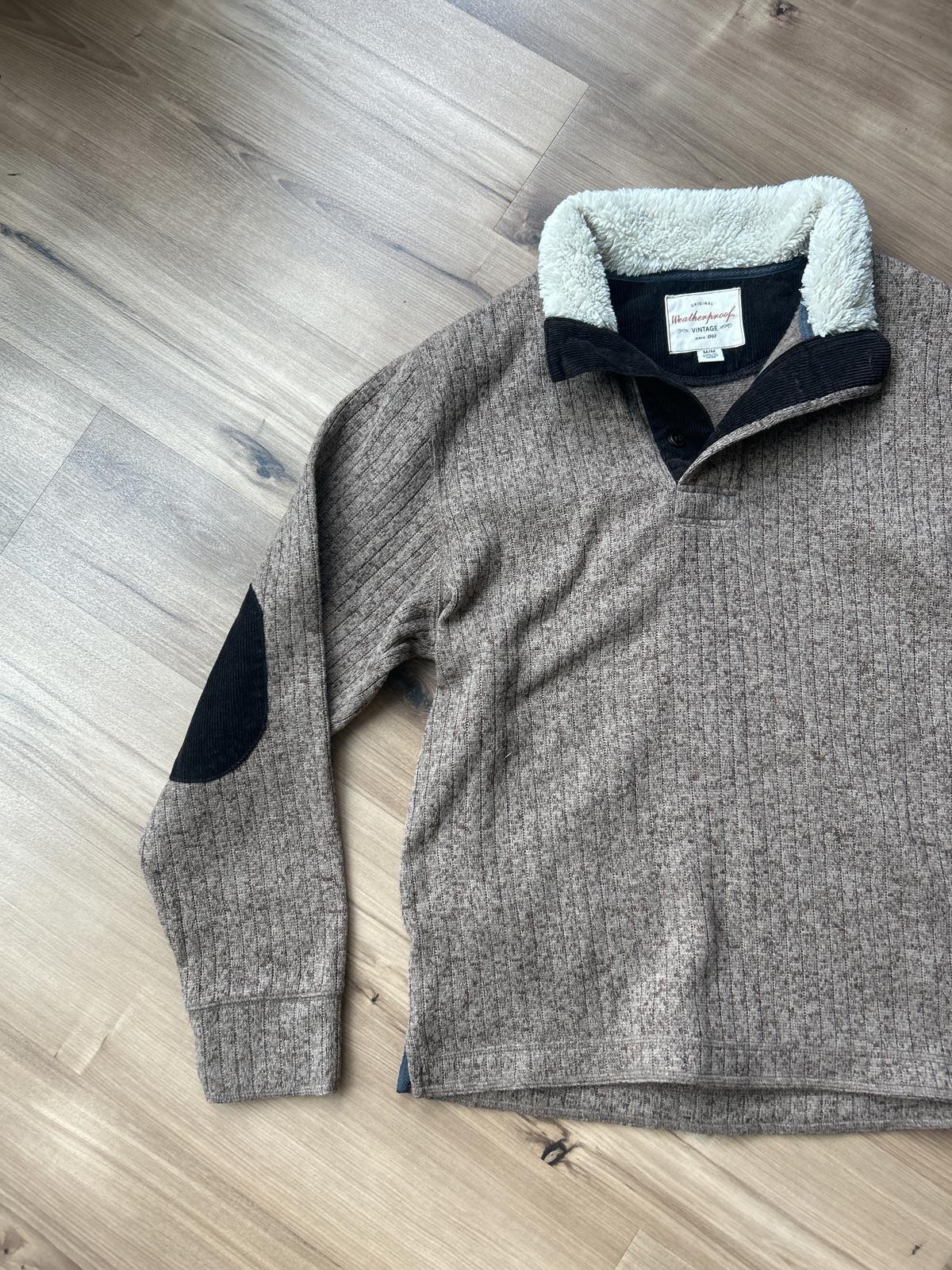 Vintage Weatherproof Sherpa-Lined Pullover Sweatshirt