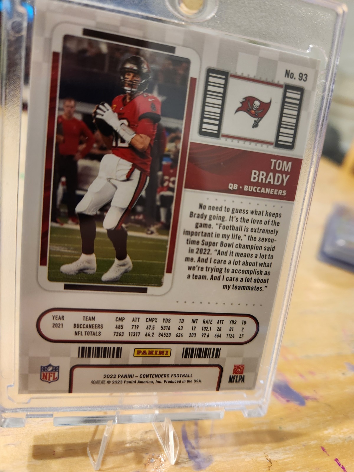 2022 Tom Brady Panini Contenders FOTL Red Zone Parallel SP Buccaneers