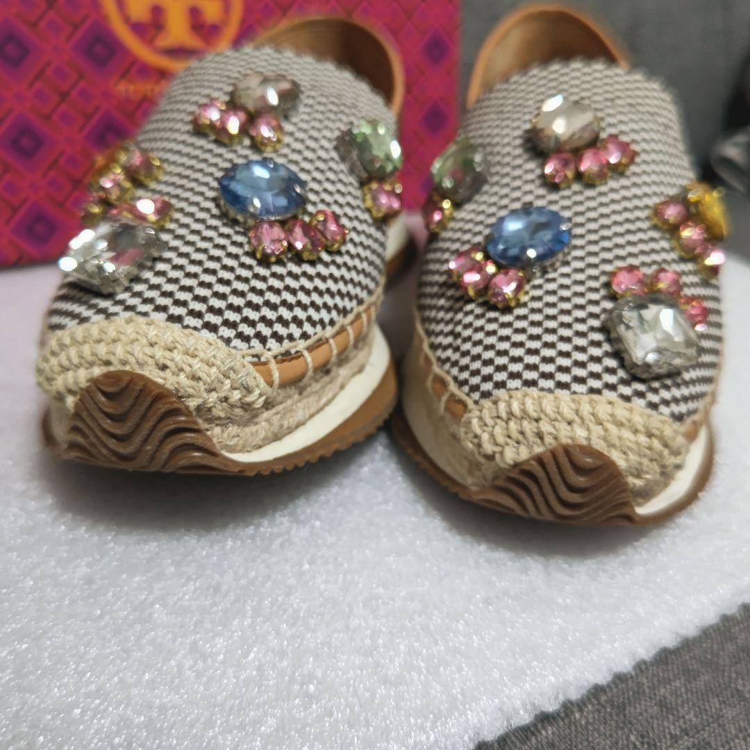Excellent condition Tory Burch jeweled slip-on shoes. Slip-Ons