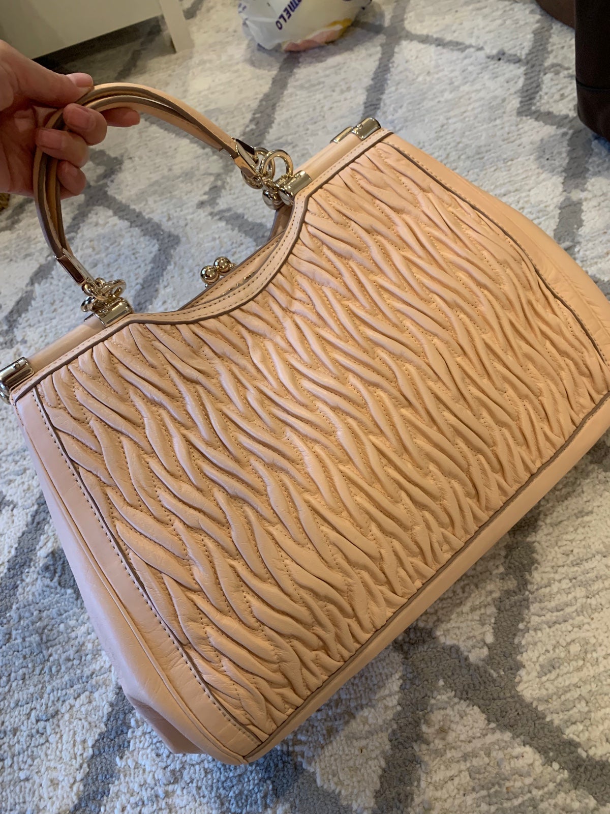 COACH 27681 Madison Gathered Twisted Leather Carrie Satchel new