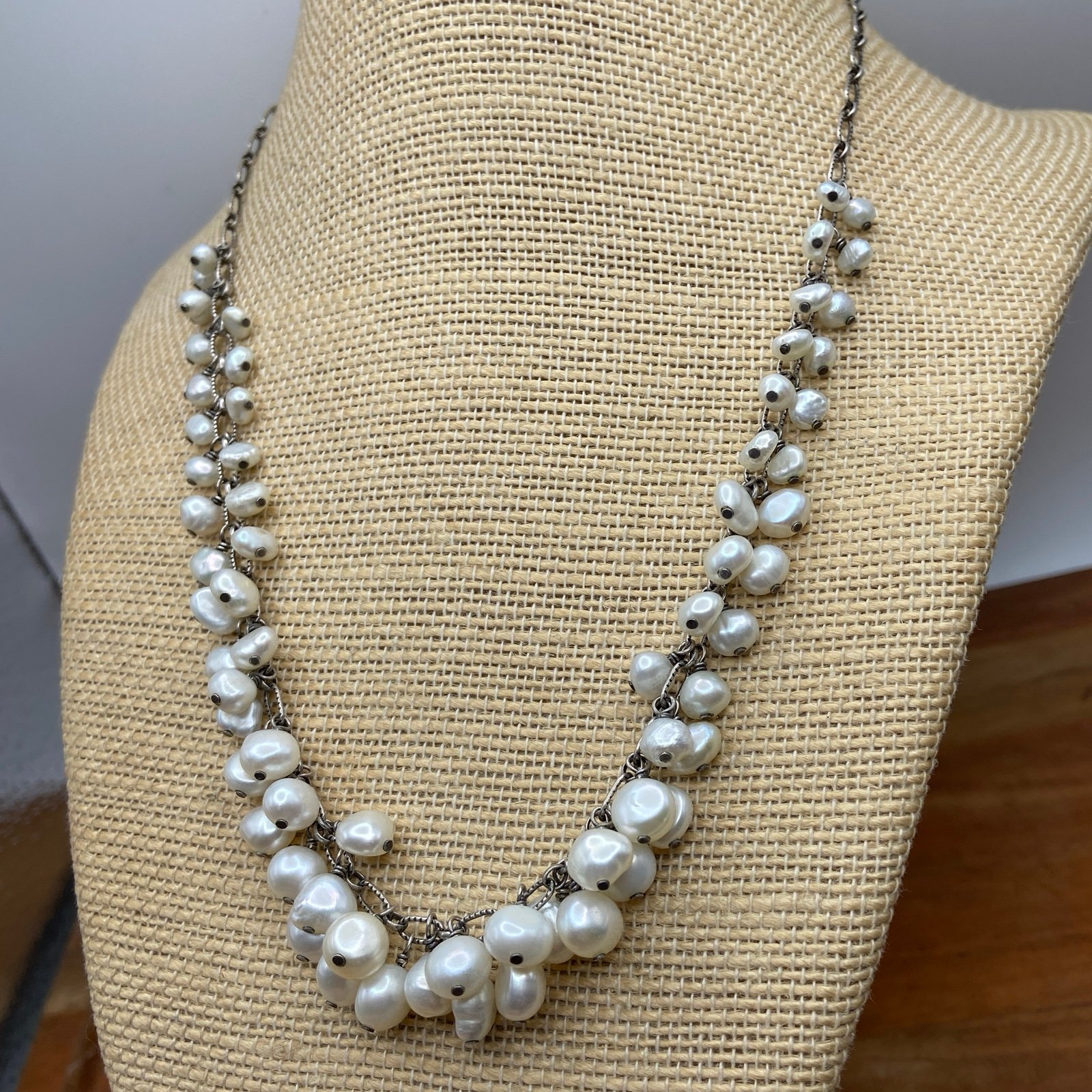 Retired Silpada N1723 Sterling Silver Pearl Cha-Cha Necklace