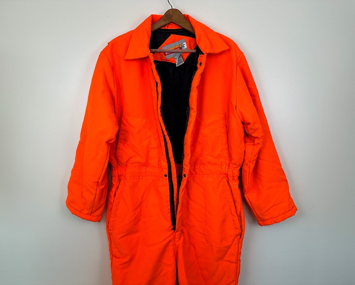 Vintage 90s Hunter Orange Neon Insulated Winchester Coveralls / Jumpsuit - M
