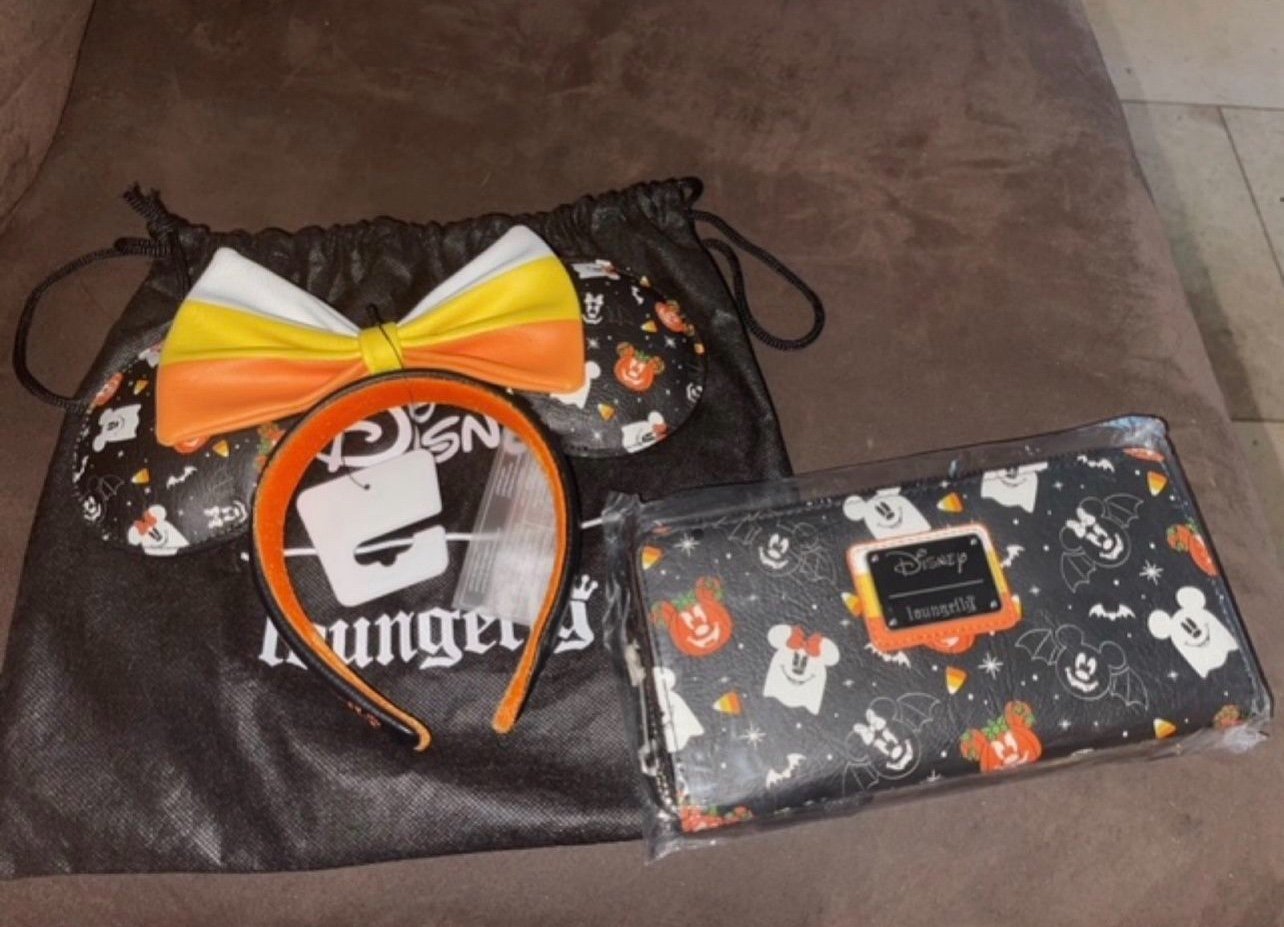 Disney Loungefly Halloween ears headband and matching wallet