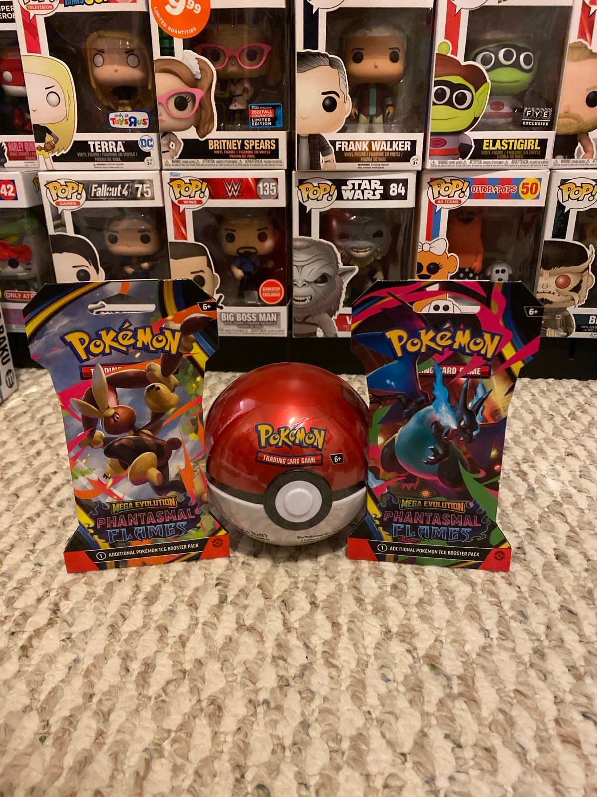 Pokemon Pokeball A24 & 2 Mega Evolution Phantasmal Flames Sleeved Boosters