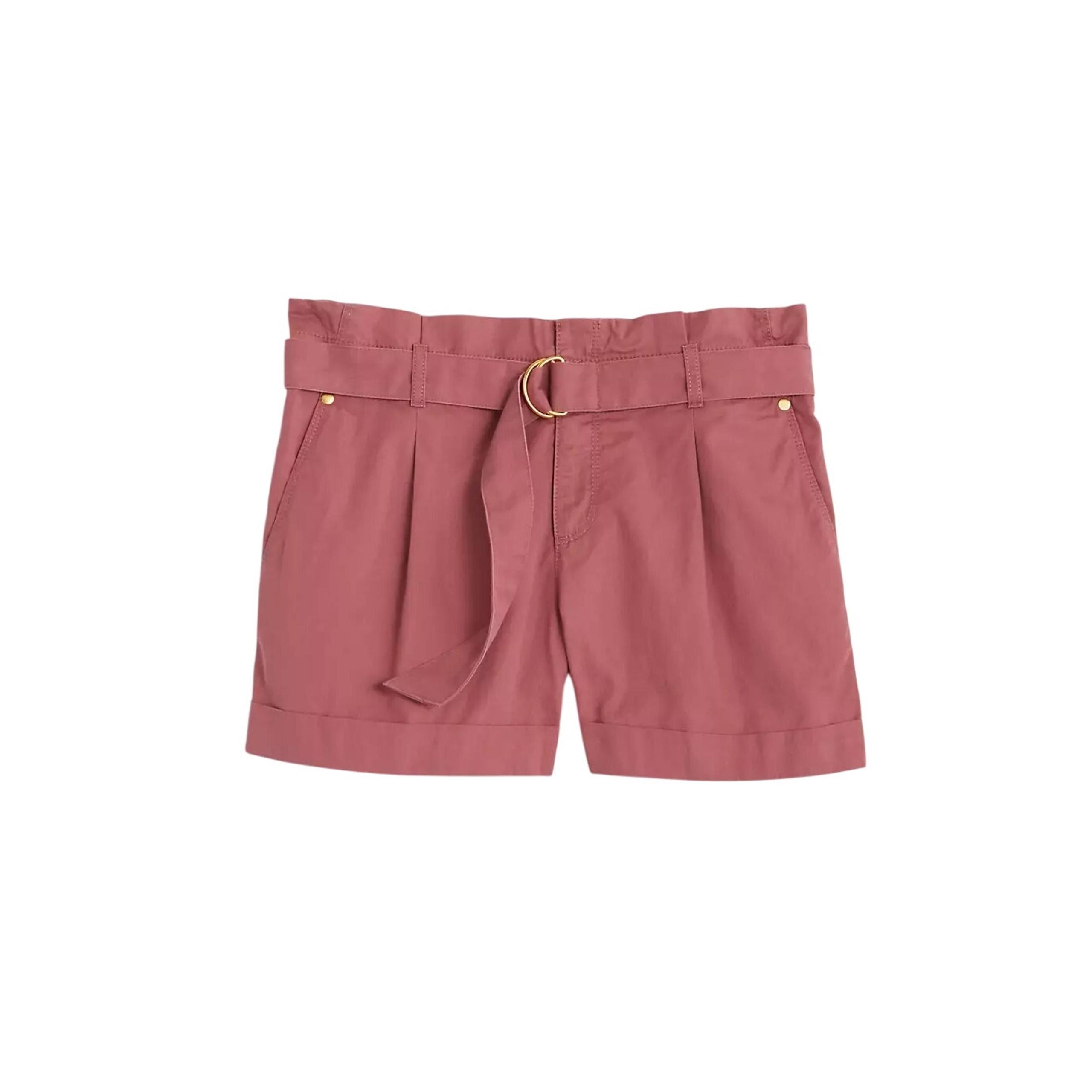 Ann Taylor Loft Mauve Pink Belted High Waisted Paper Bag Shorts