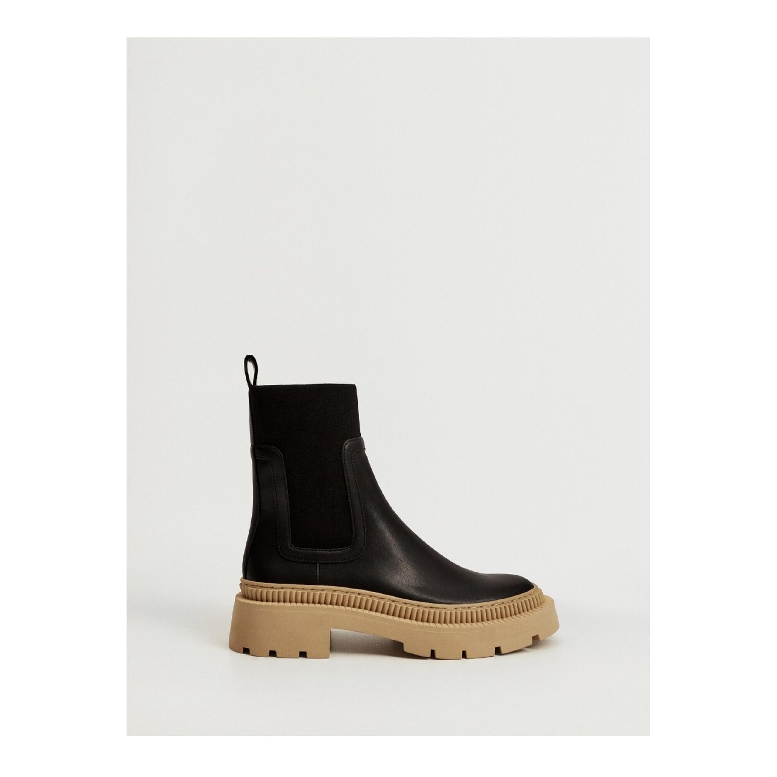 Mango MNG Track Sole Chelsea Boots Lug Platform Ankle Booties Women's 37